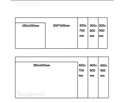 XXL Black and White Topographic Map Art Mouse Pad - 900x400mm Rubber Gaming Mouse Mat and Keyboard Accessory