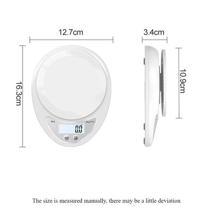 5KG Digital Multifunctional Kitchen Scale - Portable Electronic Food and Coffee Weighing Device for Accurate Measurements