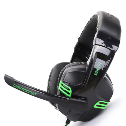Gaming Computer Headset with Subwoofer and Microphone