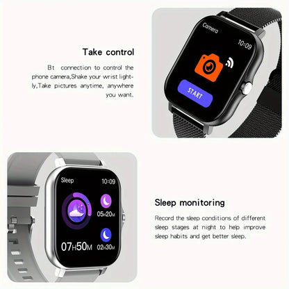 2024 Bluetooth Smartwatch for Men and Women - Touchscreen Call Answering, Fitness Tracking, Waterproof, Compatible with Android and iOS, Ideal Gift