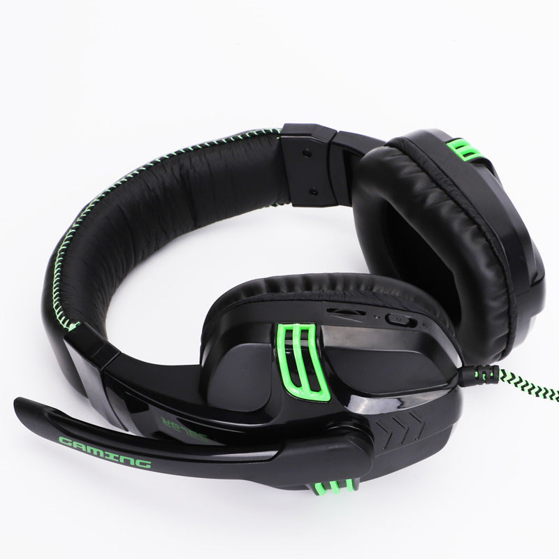 Gaming Computer Headset with Subwoofer and Microphone