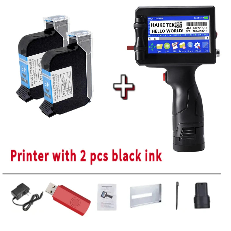 12.7MM Portable Handheld Inkjet Printer for Production Date and Barcode Label Coding with Quick-Drying Technology