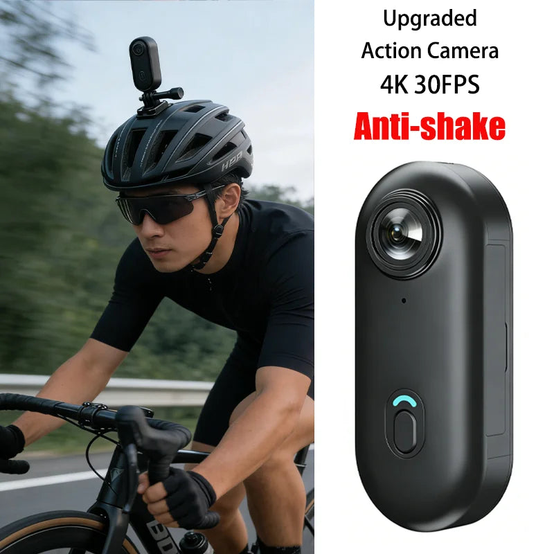 4K Anti-Shake Action Camera with EIS, Waterproof POV, Compact WIFI Vlogging and Sports Video Recorder for Biking and Motorcycling